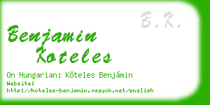 benjamin koteles business card