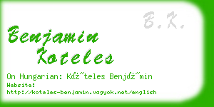 benjamin koteles business card